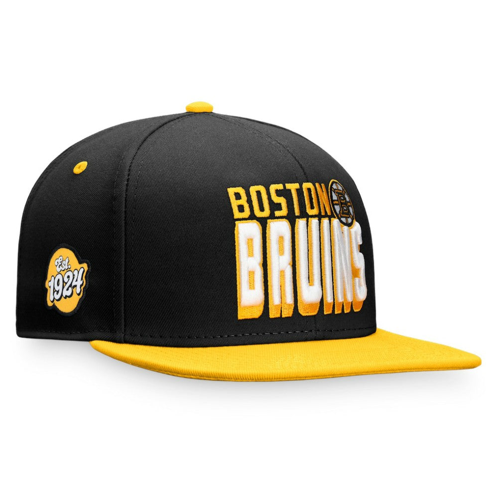 Boston Bruins Fanatics Heritage Retro Two-Tone Snapback Hat - Black/Gold - NHL 4631529