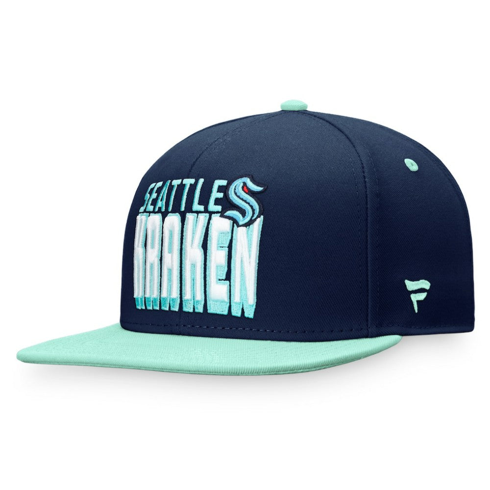 Seattle Kraken Fanatics Heritage Retro Two-Tone Snapback Hat - Navy/Blue - NHL 4631561