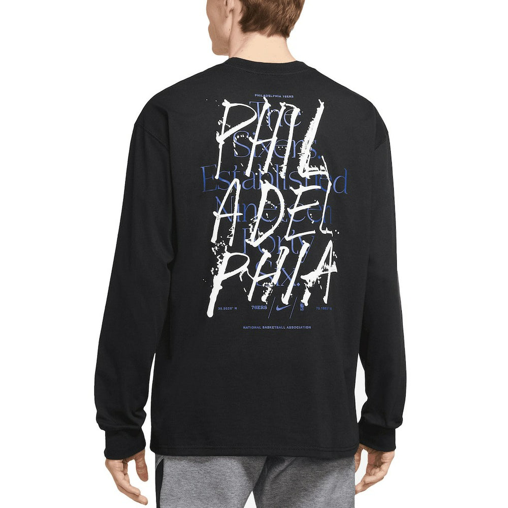 Philadelphia 76ers Courtside Established City Max90 Long Sleeve T-Shirt Black | Nike online
