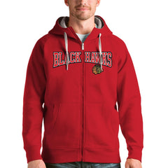 Chicago Blackhawks Antigua Wordmark Victory Full-Zip Hoodie - Red - NHL 4636861