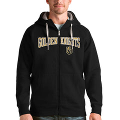Vegas Golden Knights Antigua Wordmark Victory Full-Zip Hoodie - Black - NHL 4636988