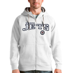 Winnipeg Jets Antigua Wordmark Victory Full-Zip Hoodie - White - NHL 4637002