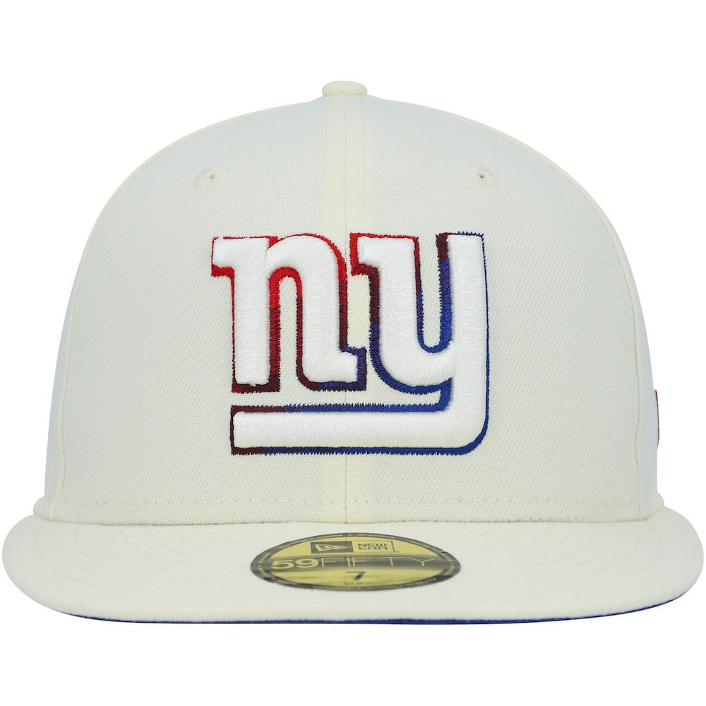 New York Giants New Era Chrome Color Dim 59FIFTY Fitted Hat Cream