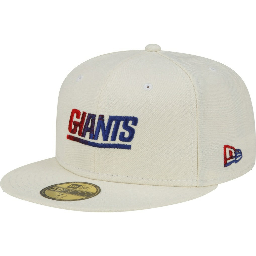 New York Giants New Era Chrome Color Dim 59FIFTY Fitted Hat Cream