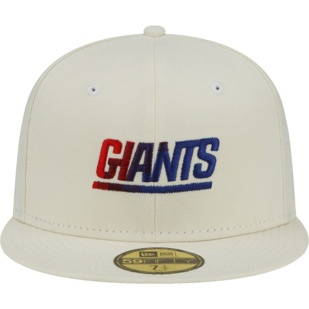 New York Giants New Era Chrome Color Dim 59FIFTY Fitted Hat Cream