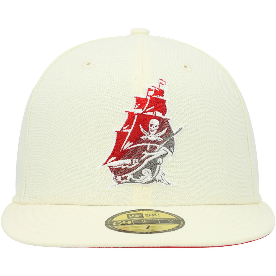 Tampa Bay Buccaneers New Era Chrome Color Dim 59FIFTY Fitted Hat Cream