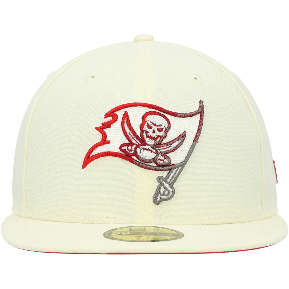 Tampa Bay Buccaneers New Era Chrome Color Dim 59FIFTY Fitted Hat Cream