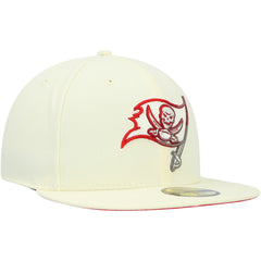 Tampa Bay Buccaneers New Era Chrome Color Dim 59FIFTY Fitted Hat Cream