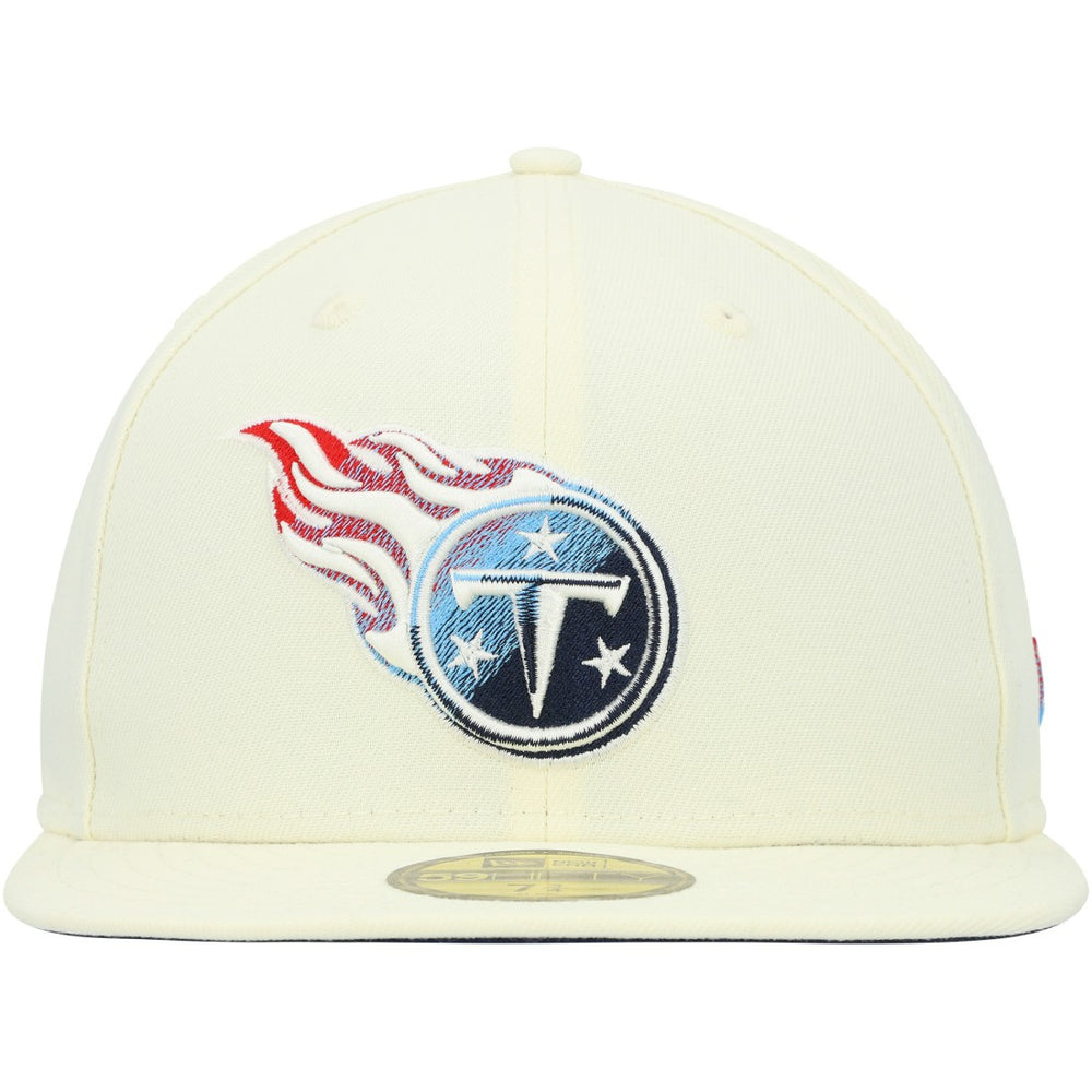 Tennessee Titans New Era Chrome Color Dim 59FIFTY Fitted Hat Cream