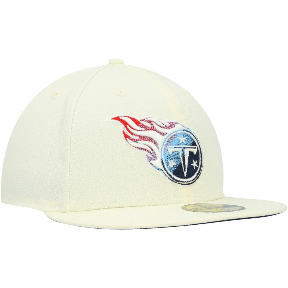 Tennessee Titans New Era Chrome Color Dim 59FIFTY Fitted Hat Cream