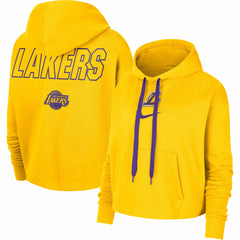 Los Angeles Lakers Women's Courtside Cropped Pullover Hoodie Gold | Nike US