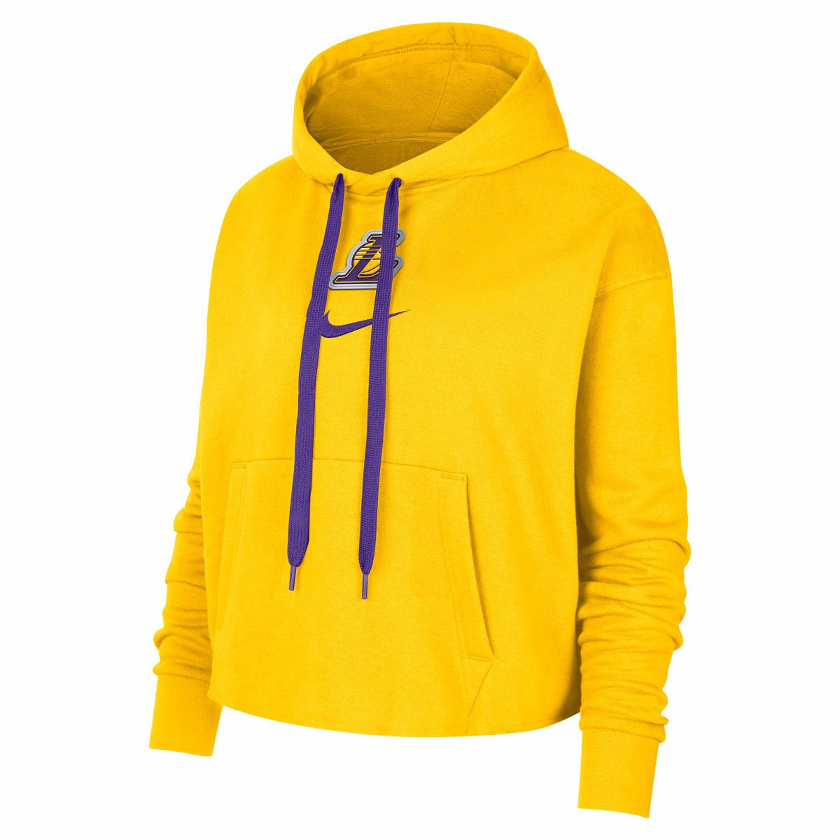 Los Angeles Lakers Women's Courtside Cropped Pullover Hoodie Gold | Nike US