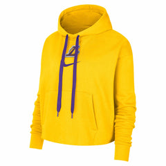 Los Angeles Lakers Women's Courtside Cropped Pullover Hoodie Gold | Nike US