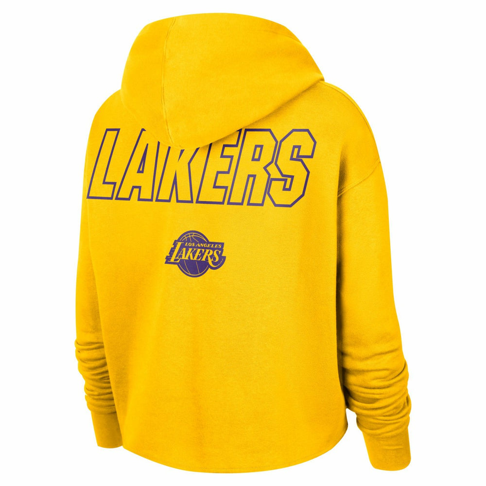 Los Angeles Lakers Women's Courtside Cropped Pullover Hoodie Gold | Nike US