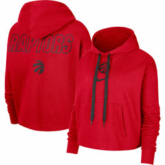 Toronto Raptors Women's Courtside Cropped Pullover Hoodie Red | Nike Near Me