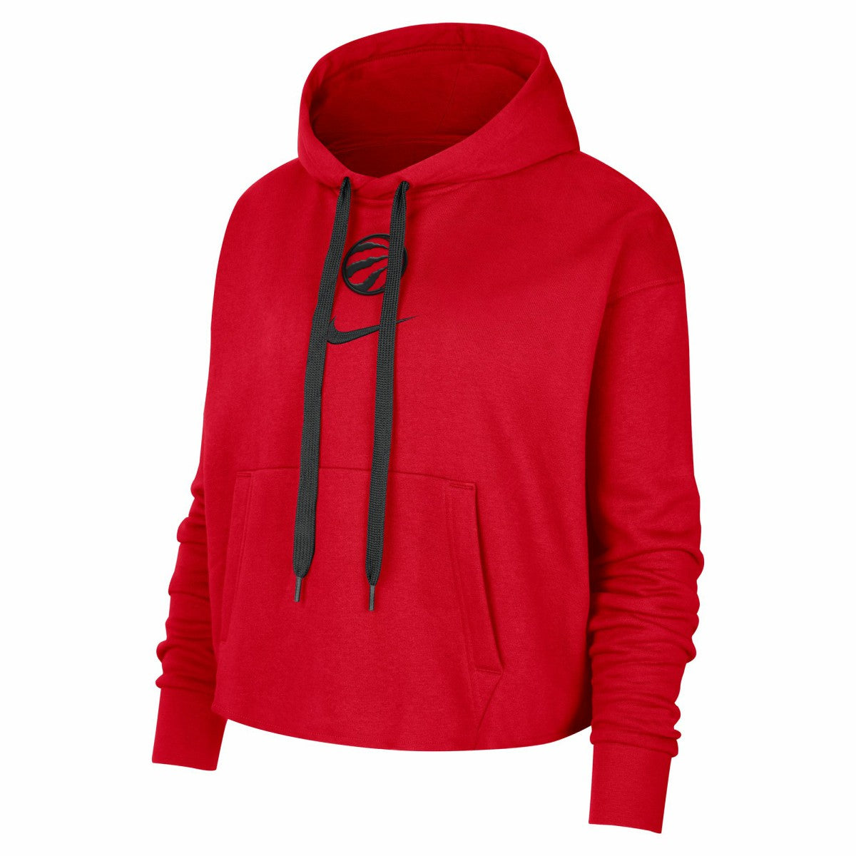 Toronto Raptors Women's Courtside Cropped Pullover Hoodie Red | Nike Near Me