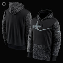Nike New Orleans Saints RFLCTV Chevron Pullover Hoodie Black