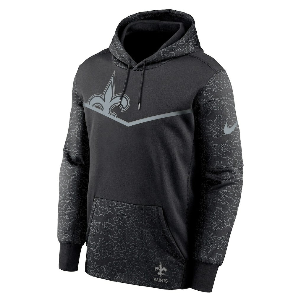 Nike New Orleans Saints RFLCTV Chevron Pullover Hoodie Black