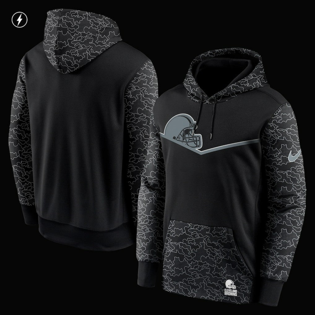 Nike Cleveland Browns RFLCTV Chevron Pullover Hoodie Black