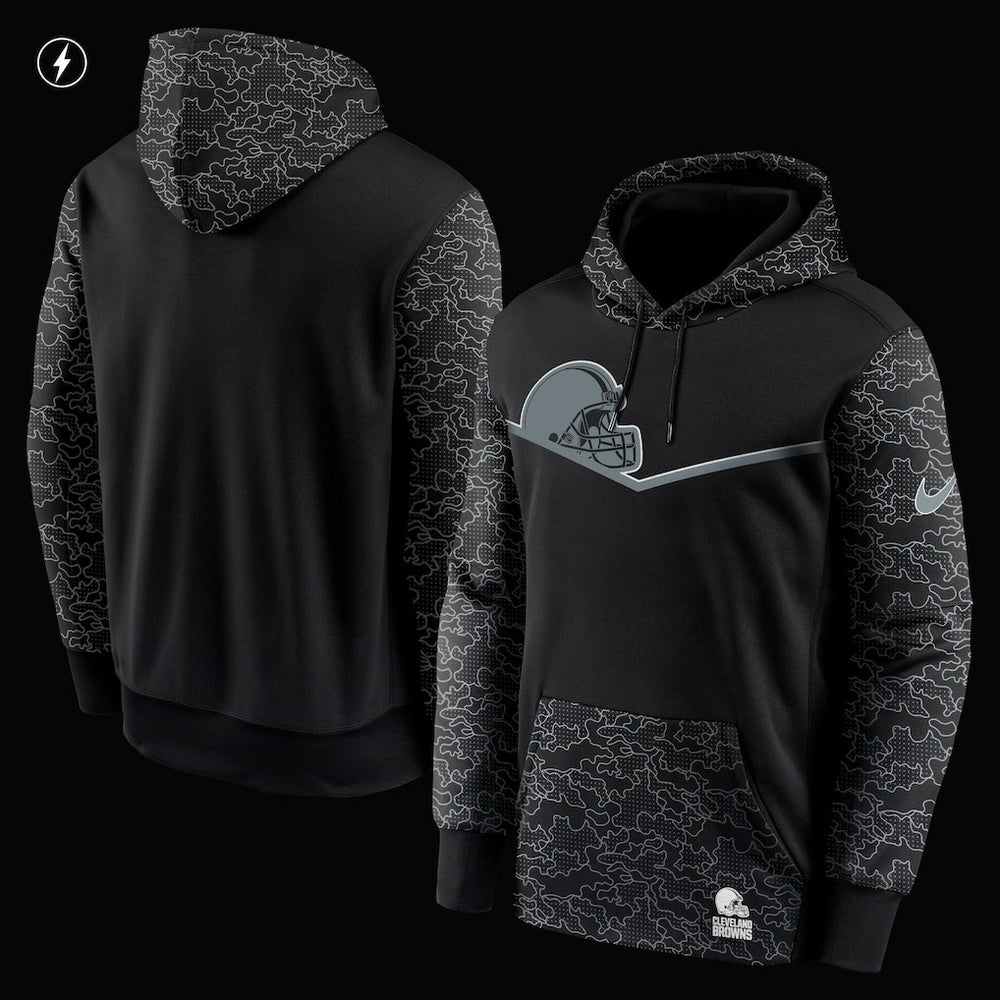 Nike Cleveland Browns RFLCTV Chevron Pullover Hoodie Black