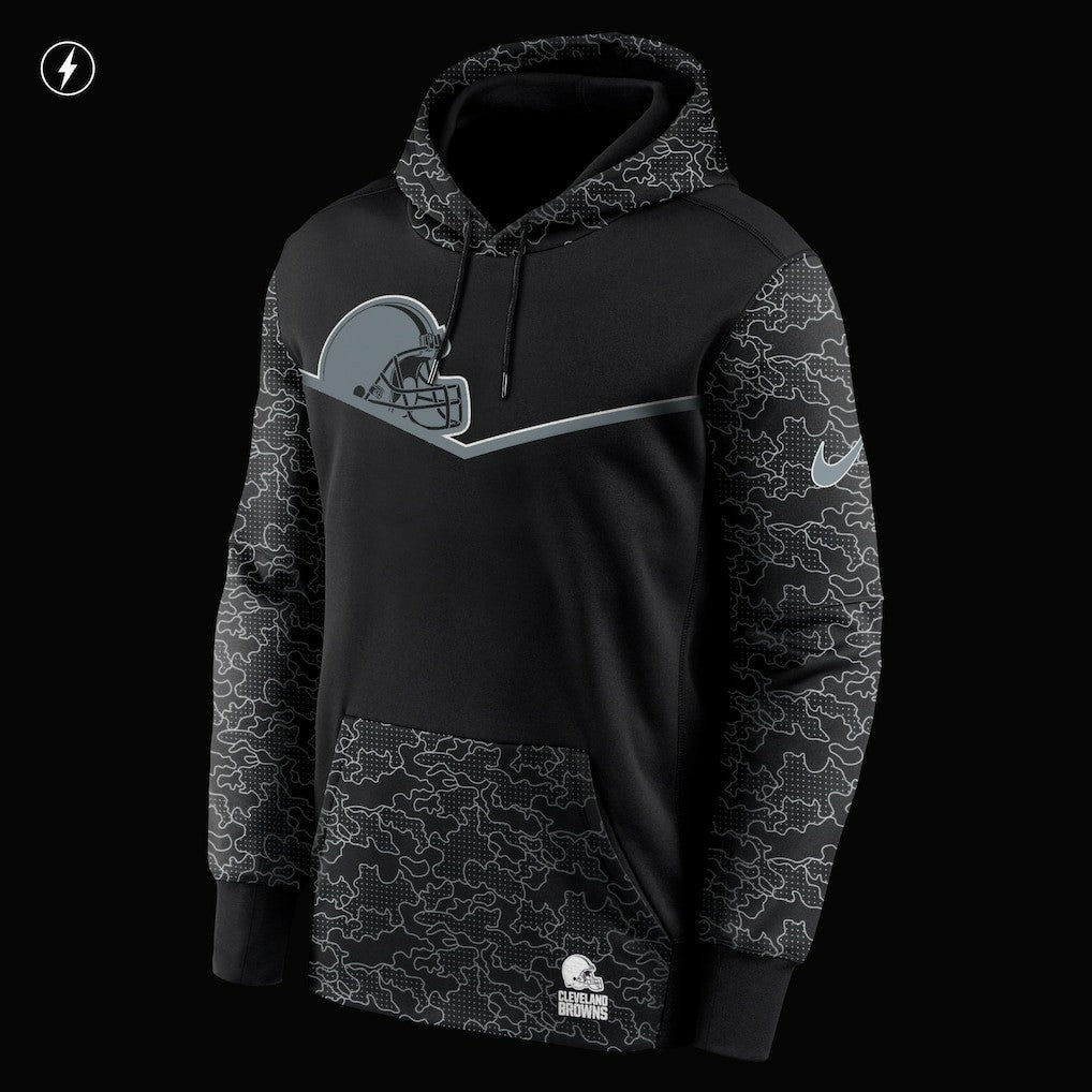 Nike Cleveland Browns RFLCTV Chevron Pullover Hoodie Black