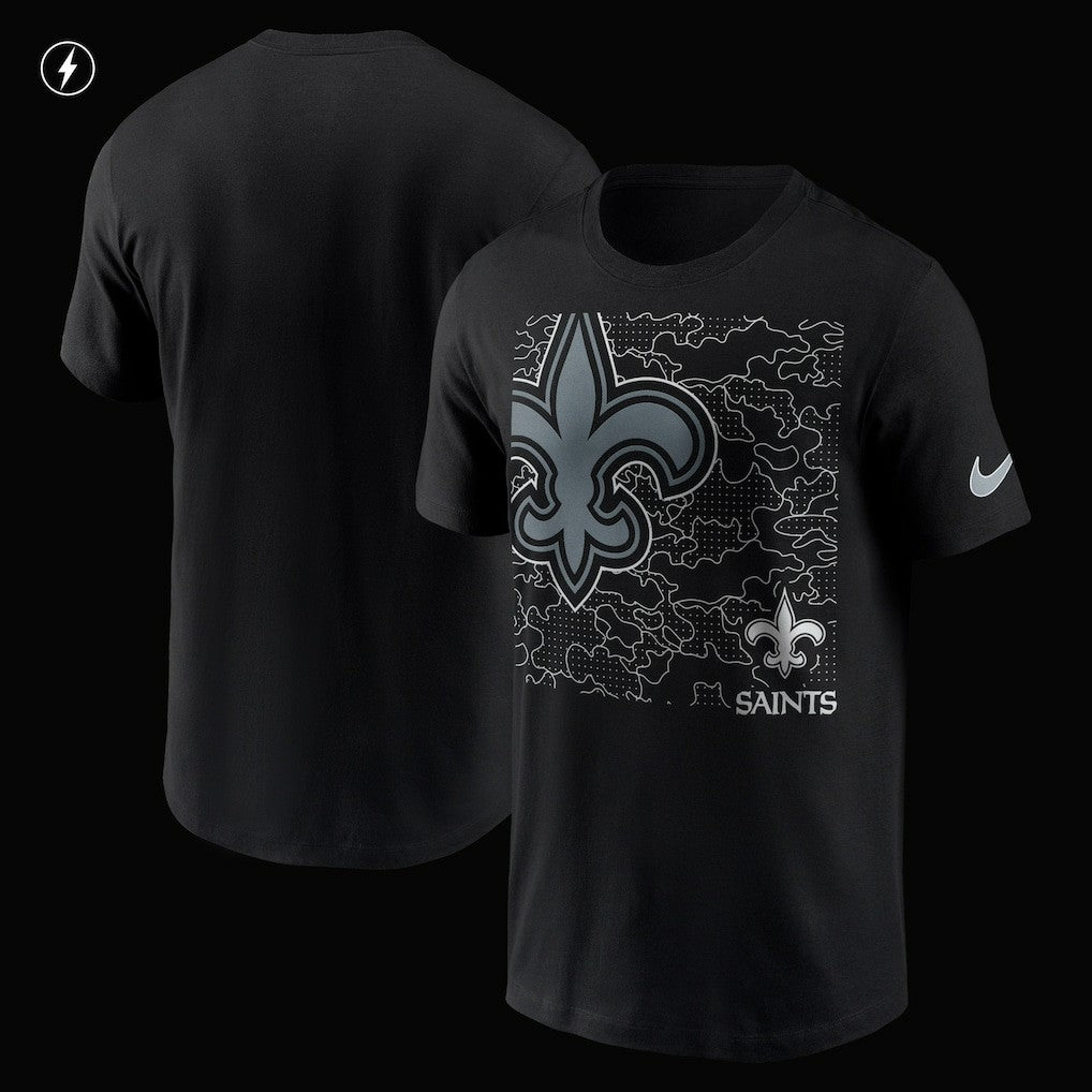 Nike New Orleans Saints RFLCTV T-Shirt Black
