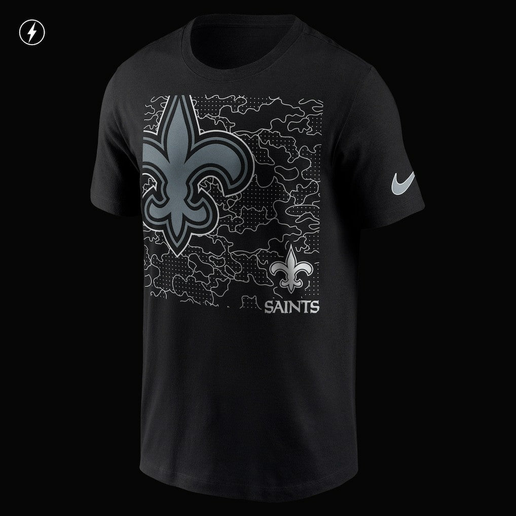 Nike New Orleans Saints RFLCTV T-Shirt Black
