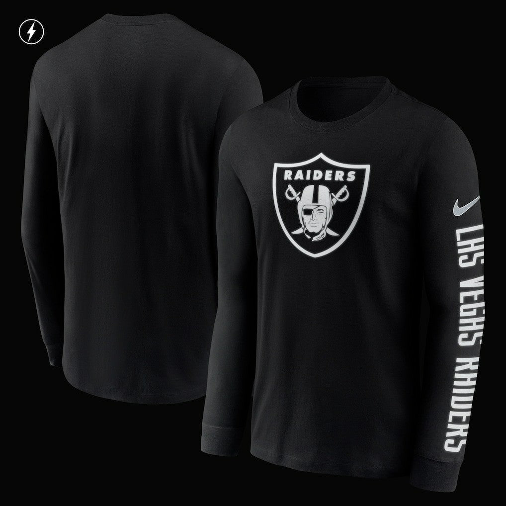 Nike Las Vegas Raiders RFLCTV Name and Logo T-Shirt Black