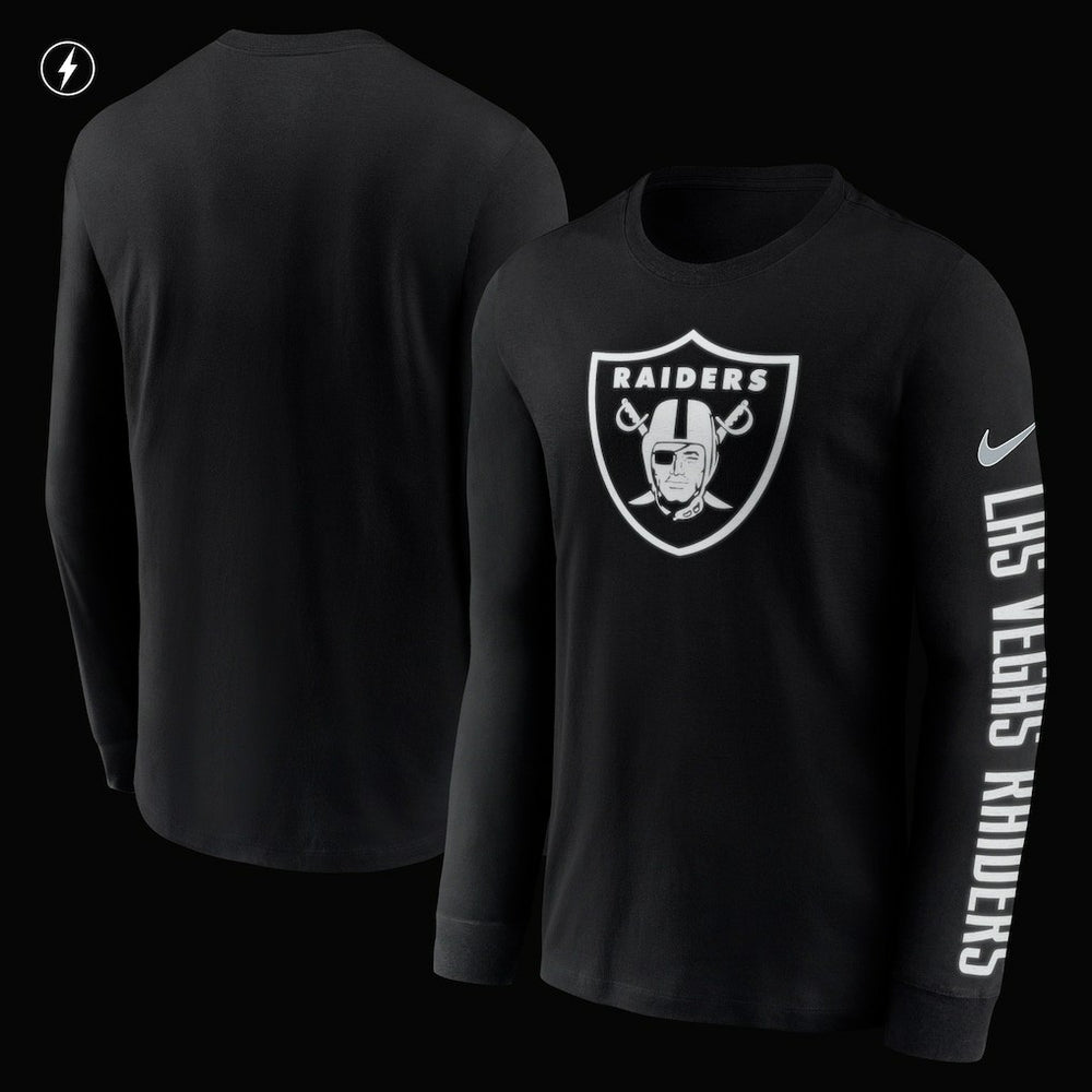 Nike Las Vegas Raiders RFLCTV Name and Logo T-Shirt Black