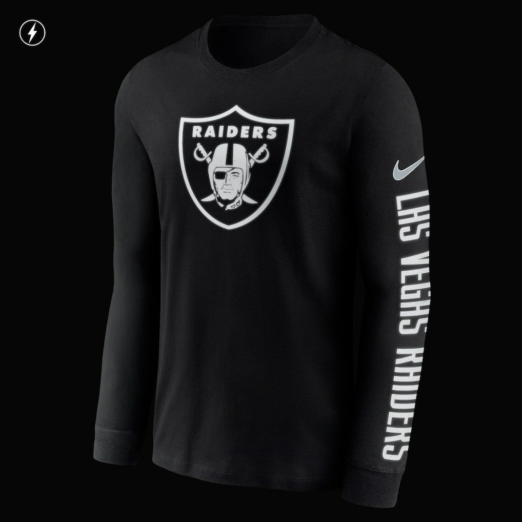 Nike Las Vegas Raiders RFLCTV Name and Logo T-Shirt Black