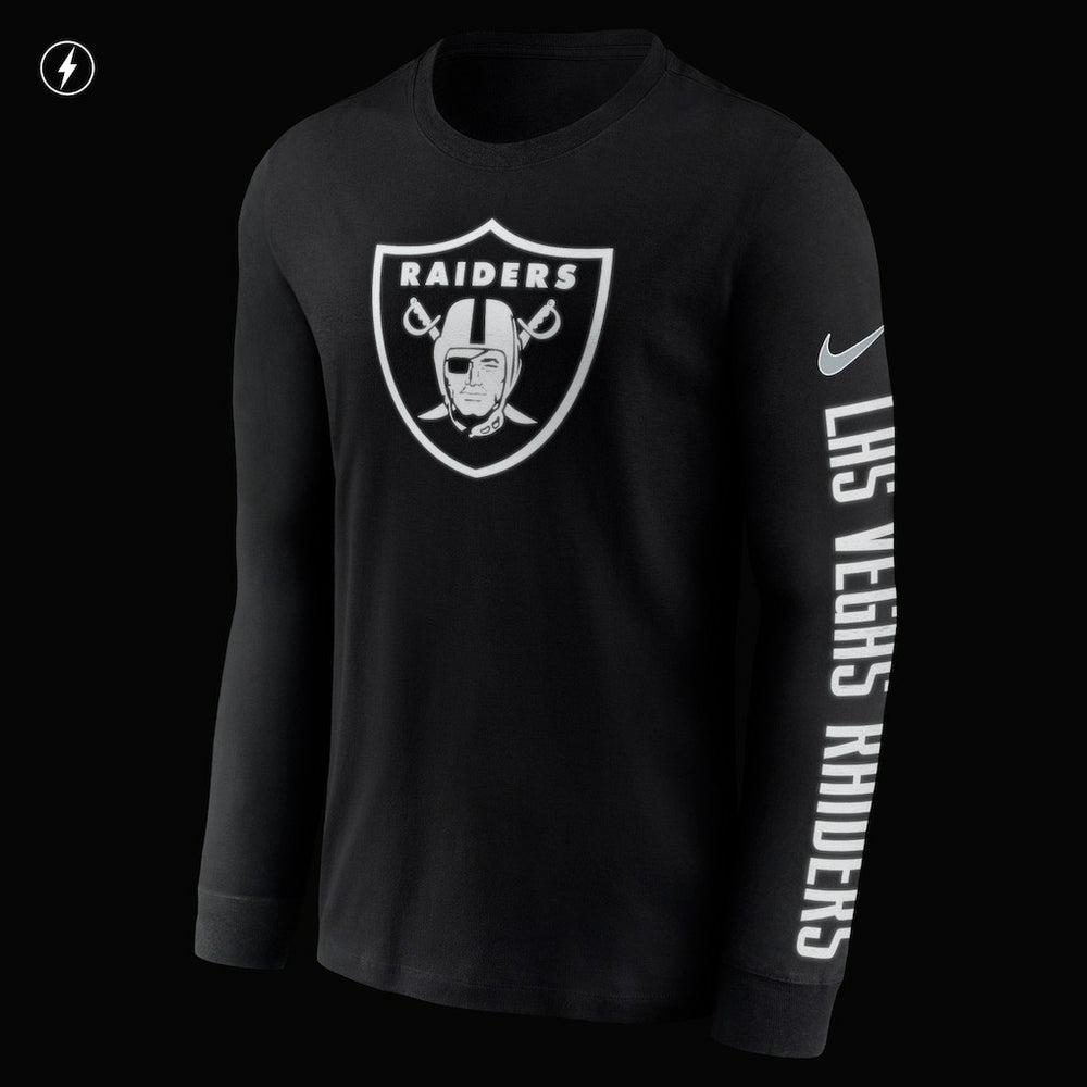 Nike Las Vegas Raiders RFLCTV Name and Logo T-Shirt Black