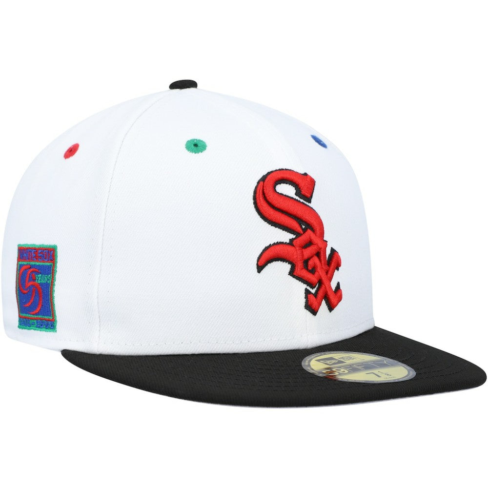 Chicago White Sox New Era 95th Anniversary Primary Eye 59FIFTY Fitted Hat - White/Black - New Era Online