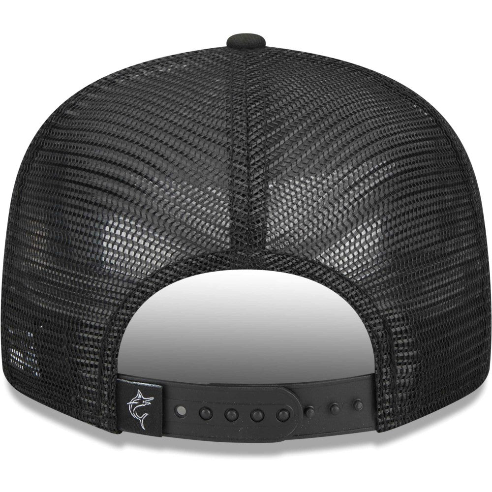 Miami Marlins New Era Street Trucker 9FIFTY Snapback Hat - Black - New Era Discount