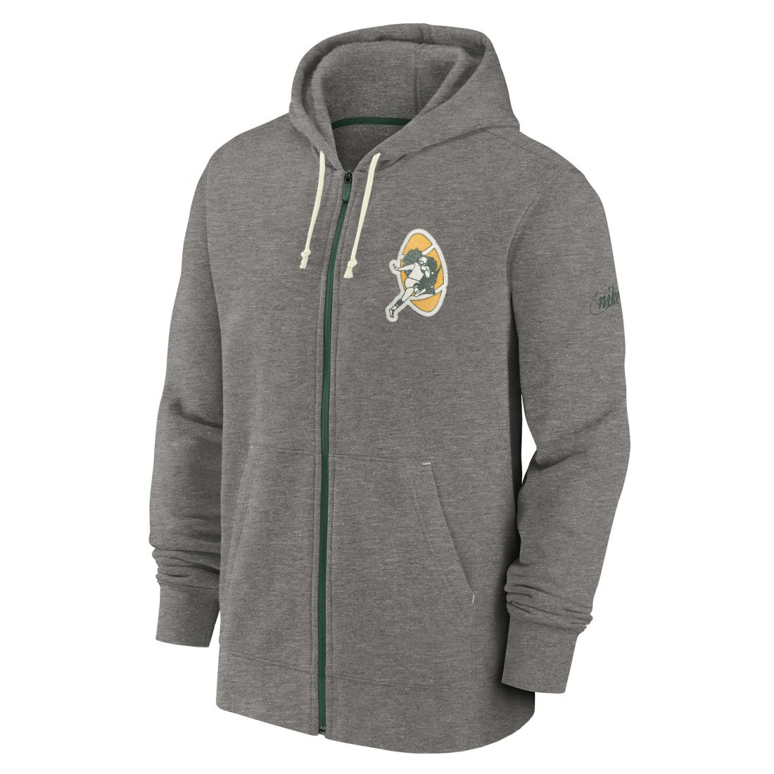 Nike Green Bay Packers Historic Lifestyle Full-Zip Hoodie Heather Charcoal