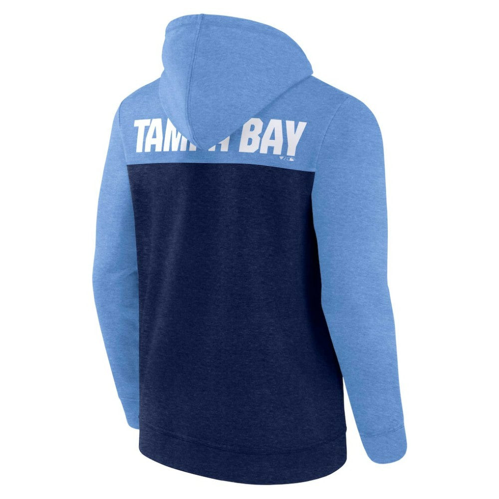 Tampa Bay Rays Fanatics Blown Away Full-Zip Hoodie - Heathered Navy/Heathered Light Blue - Fanatics on Sale