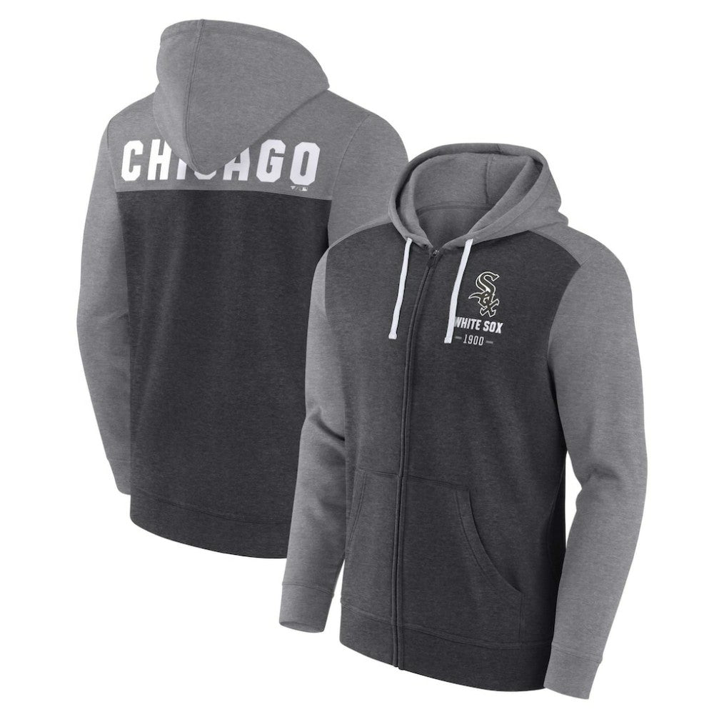 Chicago White Sox Fanatics Blown Away Full-Zip Hoodie - Heathered Charcoal/Heathered Gray - Fanatics on Sale
