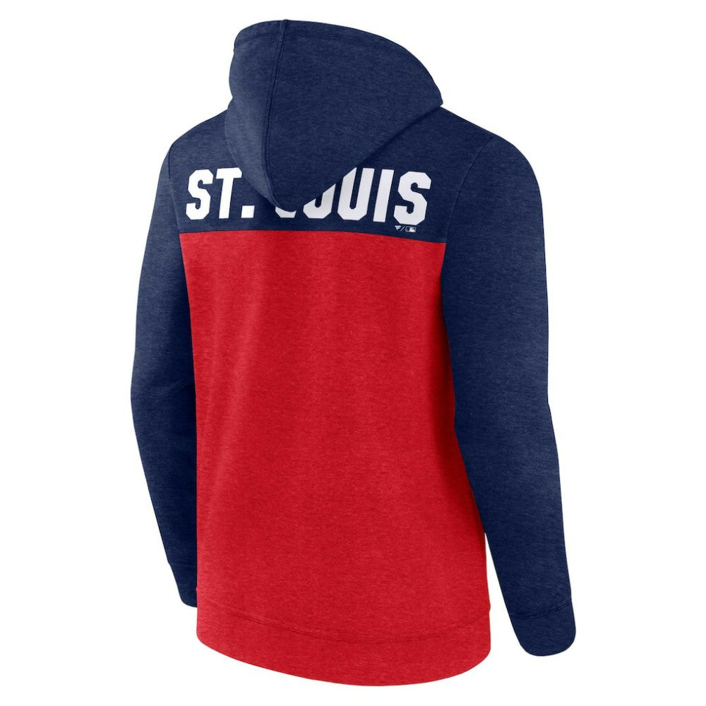 St. Louis Cardinals Fanatics Blown Away Full-Zip Hoodie - Heathered Red/Heathered Navy - Fanatics Discount