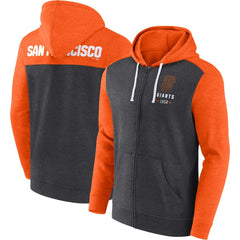 San Francisco Giants Fanatics Blown Away Full-Zip Hoodie - Heathered Charcoal/Heathered Orange - Fanatics Online