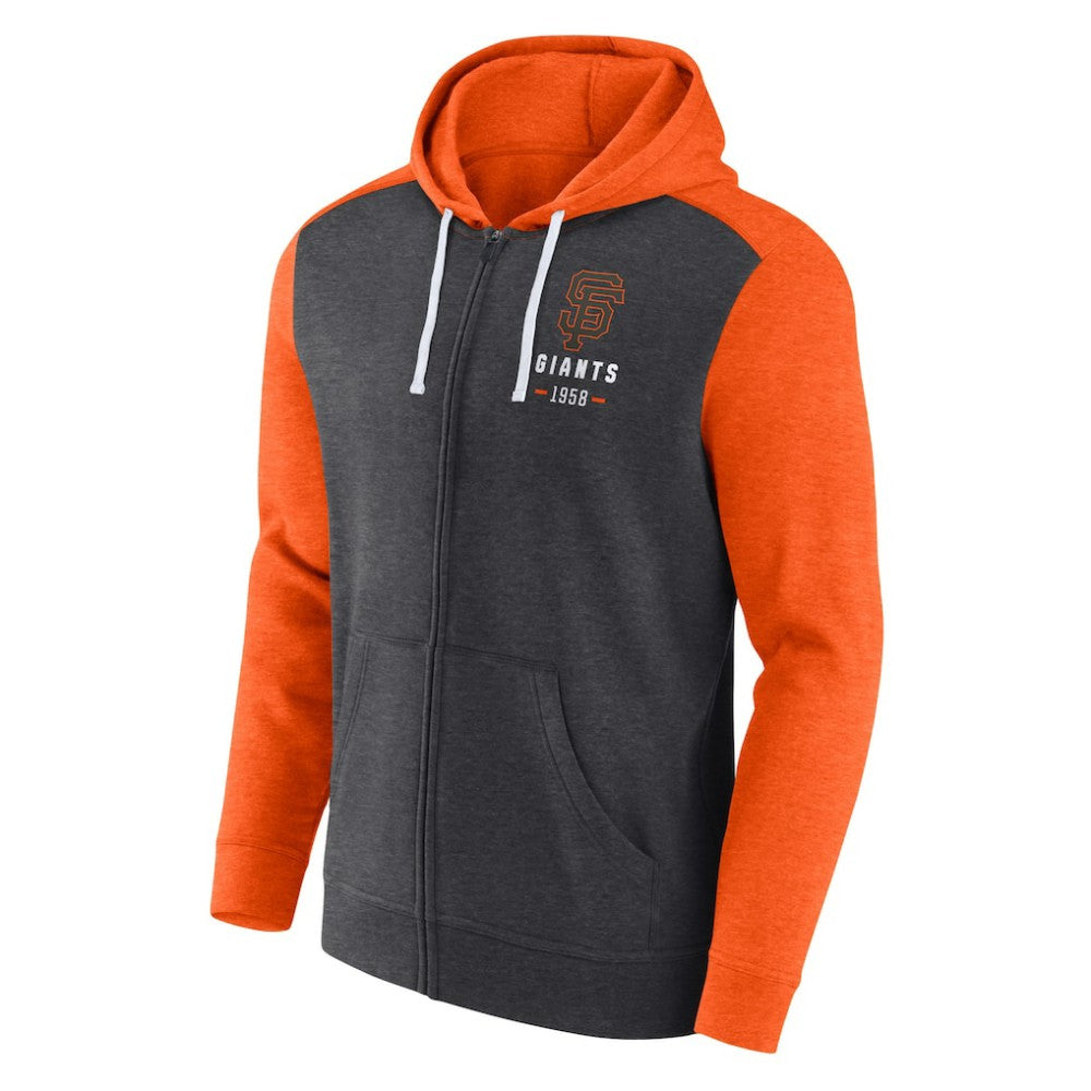 San Francisco Giants Fanatics Blown Away Full-Zip Hoodie - Heathered Charcoal/Heathered Orange - Fanatics Online