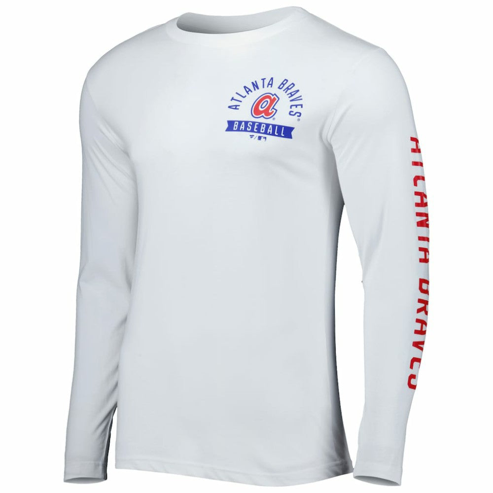 Atlanta Braves Fanatics Pressbox Long Sleeve T-Shirt - White - Fanatics on Sale