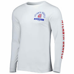 Atlanta Braves Fanatics Pressbox Long Sleeve T-Shirt - White - Fanatics on Sale