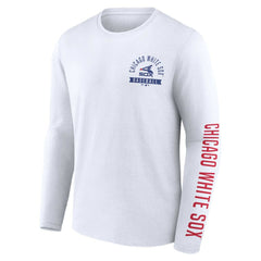 Chicago White Sox Fanatics Pressbox Long Sleeve T-Shirt - White - Fanatics on Sale