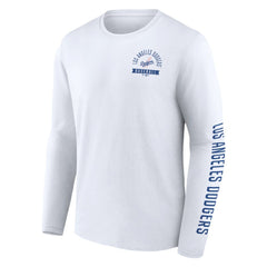 Los Angeles Dodgers Fanatics Pressbox Long Sleeve T-Shirt - White - Fanatics Online