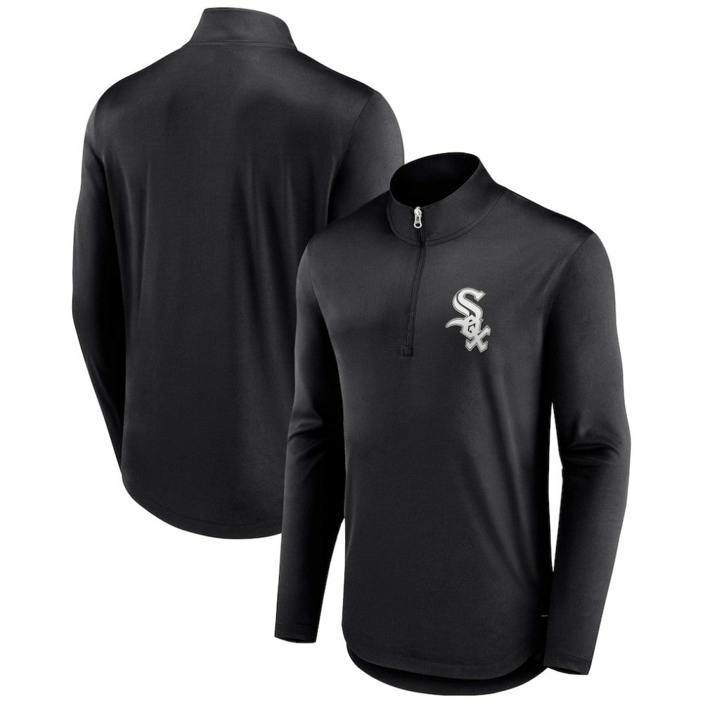 Chicago White Sox Fanatics Tough Minded Lightweight Quarter-Zip Pullover - Black - Fanatics Lifestyle