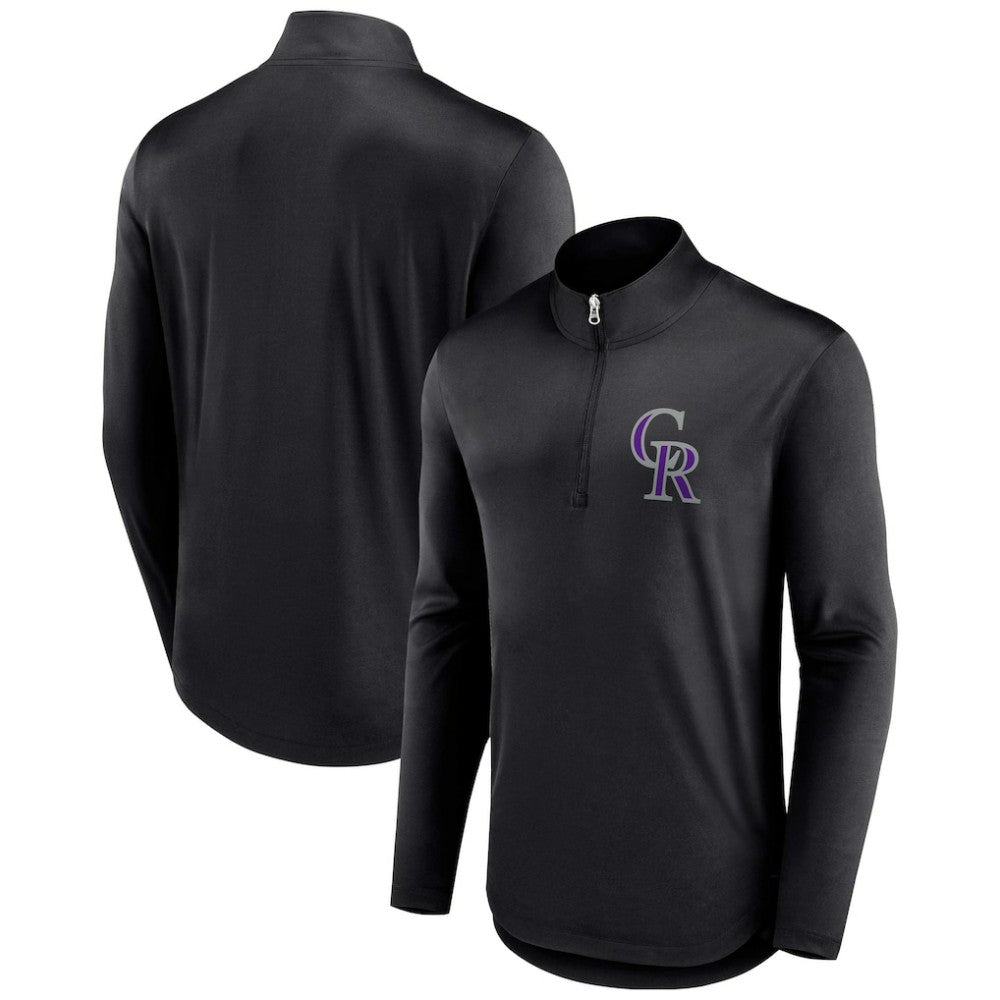 Colorado Rockies Fanatics Tough Minded Lightweight Quarter-Zip Pullover - Black - Fanatics on Sale