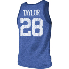 Jonathan Taylor Indianapolis Colts Majestic Threads Player Name & Number Tri-Blend Tank Top Heathered Royal