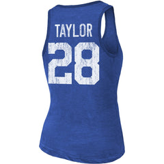 Jonathan Taylor Indianapolis Colts Majestic Threads Women's Player Name & Number Tri-Blend Tank Top Royal