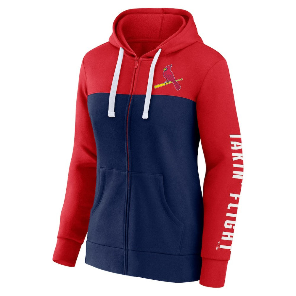 St. Louis Cardinals Fanatics Women's Take The Field Colorblocked Hoodie Full-Zip Jacket - Red/Navy - Fanatics Discount