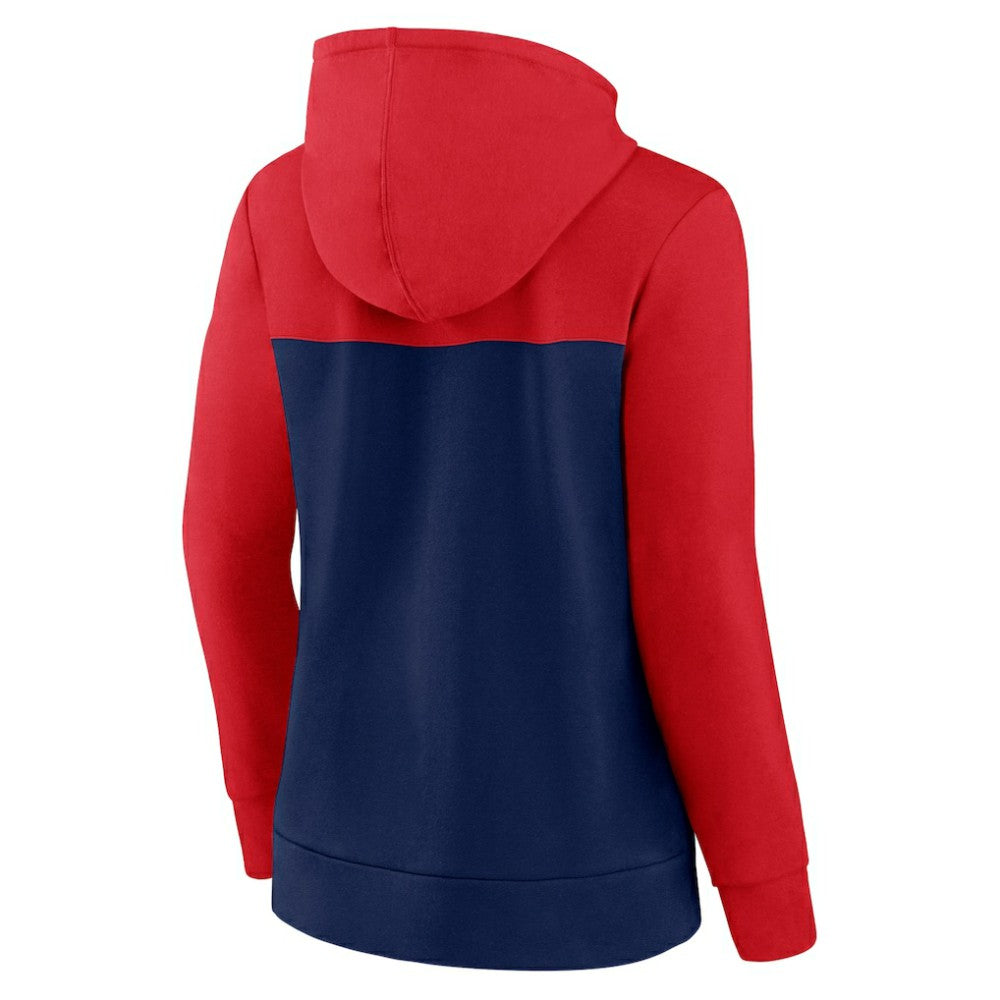 Washington Nationals Fanatics Women's Take The Field Colorblocked Hoodie Full-Zip Jacket - Red/Navy - Fanatics on Sale