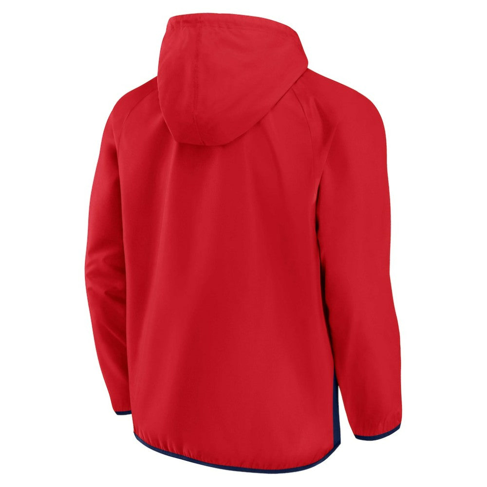 Washington Capitals Fanatics Backhand Shooter Defender Anorak Raglan Hoodie Quarter-Zip Jacket - Red/Navy - NHL 4641664